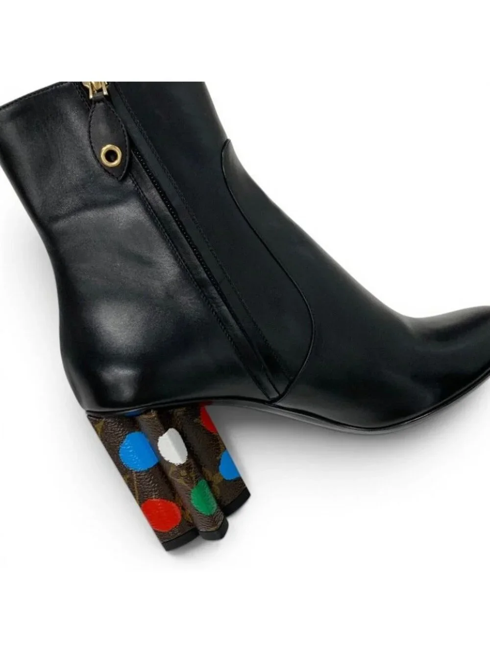 Louis Vuitton Silhouette Line Boots Short Shoes Leather Black Multicolor